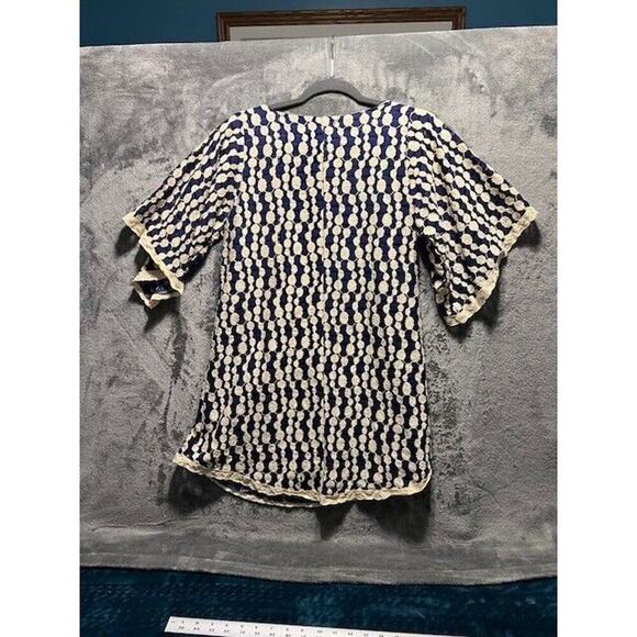 Umgee Womans Navy/Cream Embroidered Dress Size S - Picture 6 of 7
